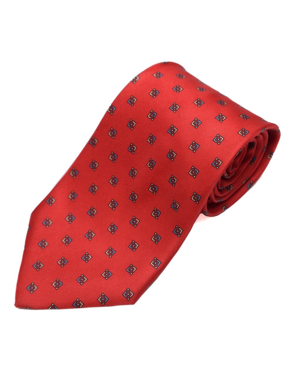 Vintage Cromwell & Stokes Red 100% Silk Necktie Tie Made in London